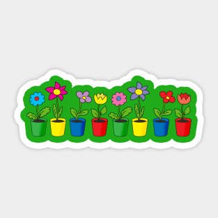 bright flowers in pots Sticker